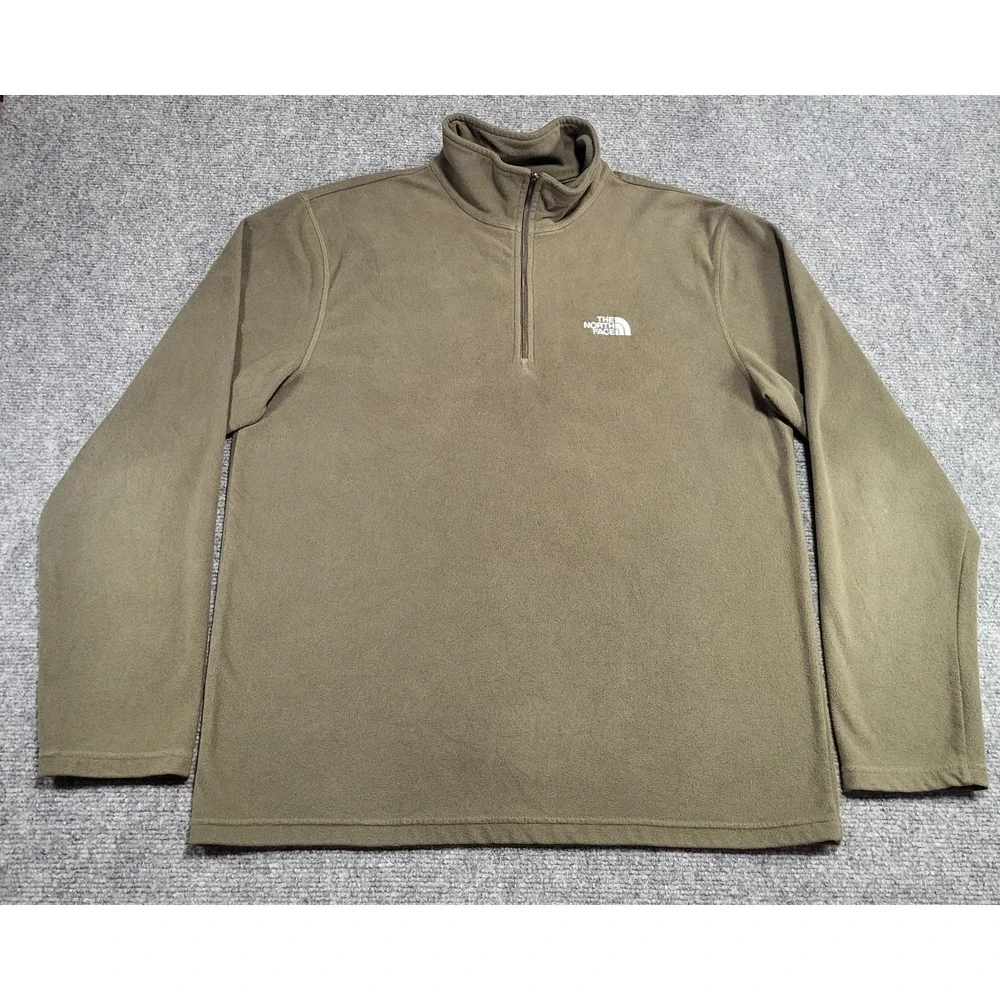 The North Face Men's Glacier Fleece 1/4 Zip Jacket Green Sweater Size Medium
